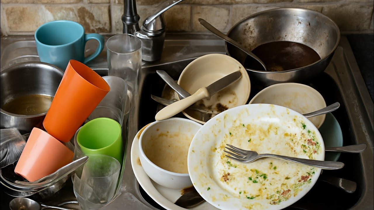 Relaxing Dishwashing ASMR – from chaos to calm