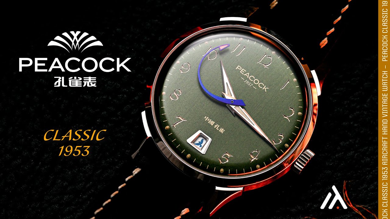 Alta Relojería China. Peacock Classic 1953 'Aircraft Hand'. Reloj automático de vestir.