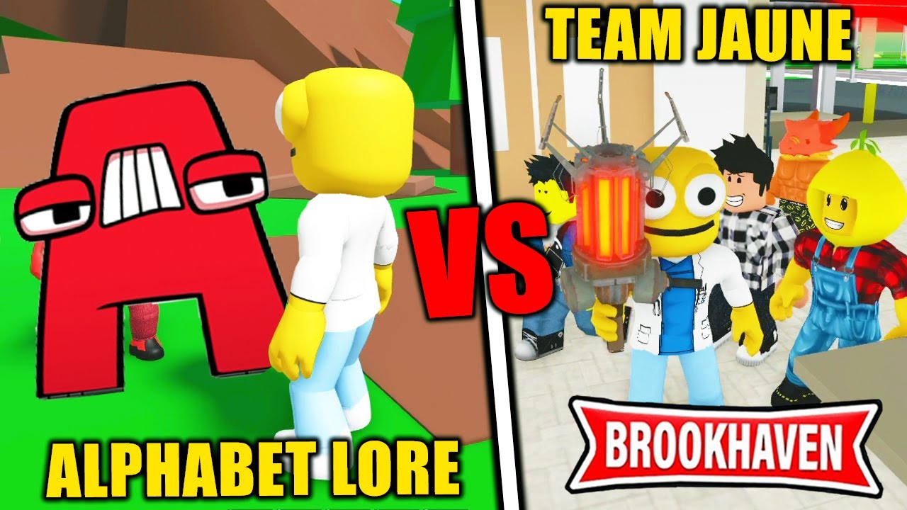 ODA ET LA TEAM JAUNE CONTRE ALPHABET LORE ! (INCROYABLE) Roblox Brookhaven RP