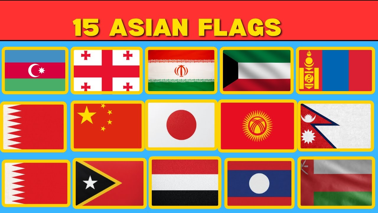 Guess The Asian Flags 15 Countries. Do you know flags by their capitals? Part 2