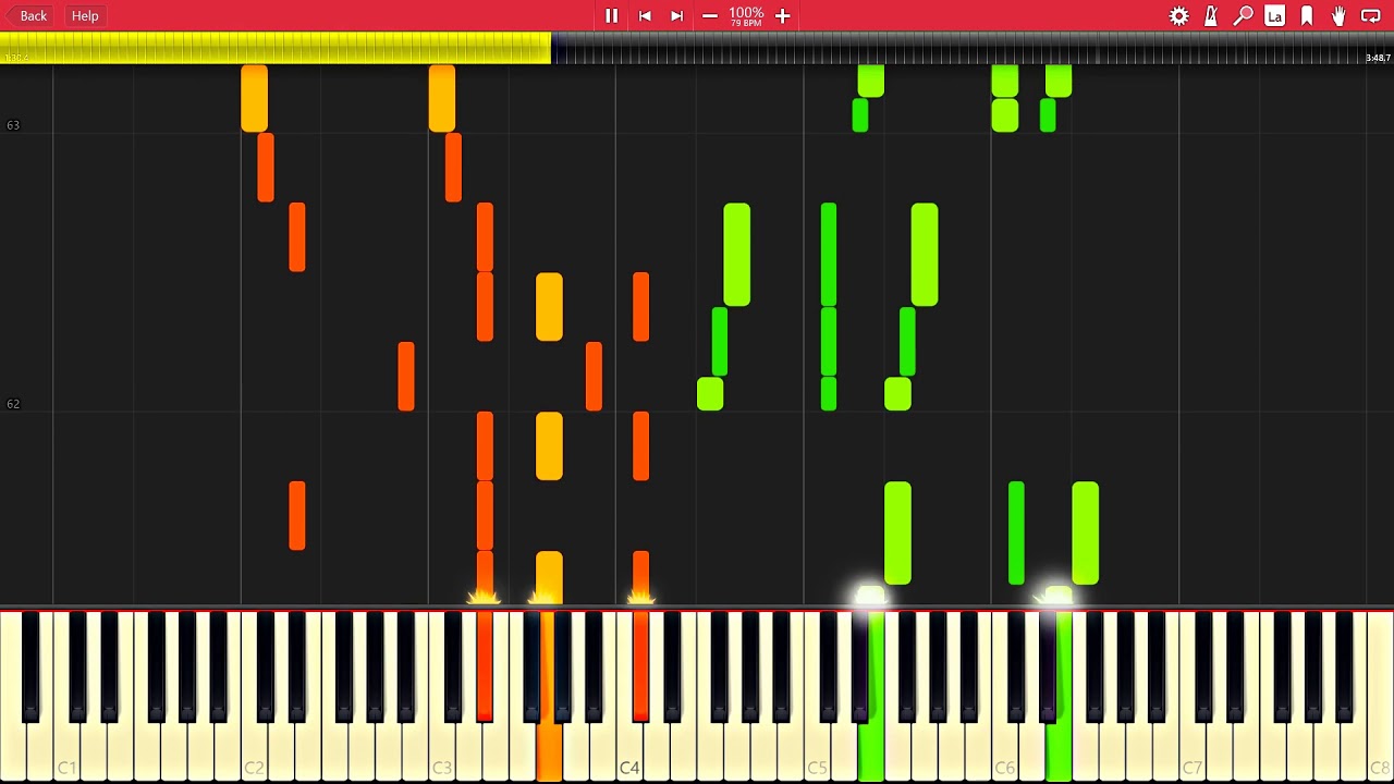 James Scott - Grace and Beauty (1909) [Synthesia Piano Tutorial]