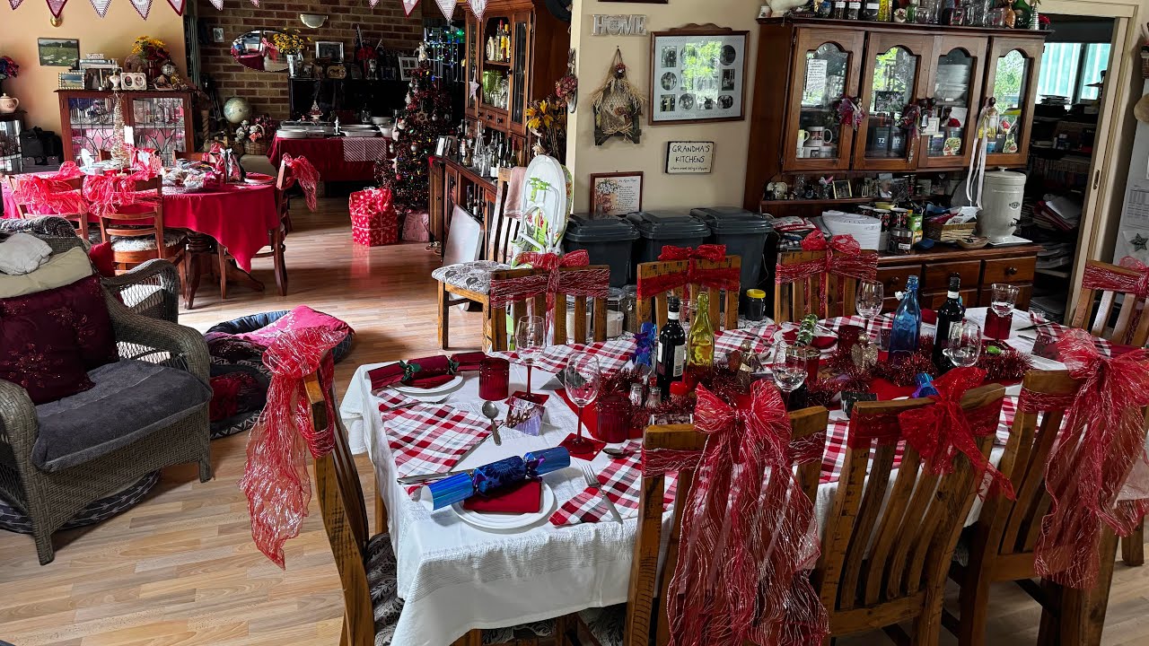 Christmas Table Set, Agapanthus, Christmas Lillies, A Storm, Removal of Pine Trees