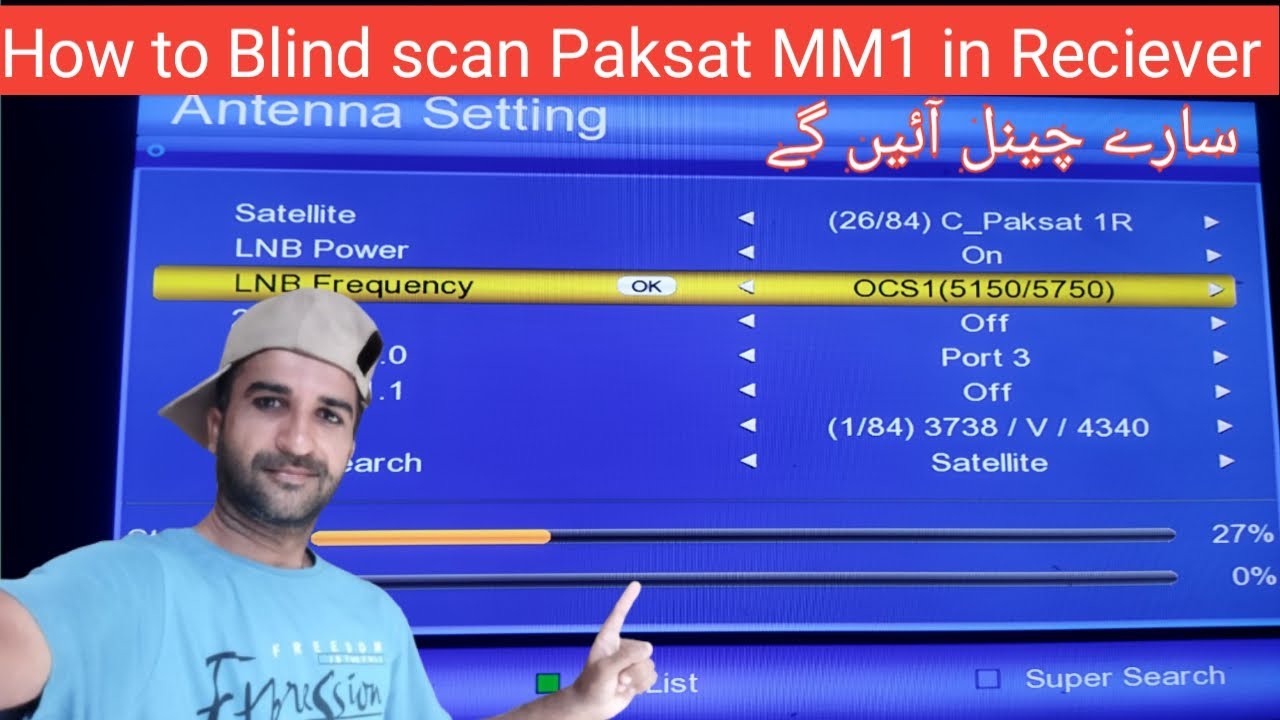 How to Blind scan Paksat MM1 in Reciever