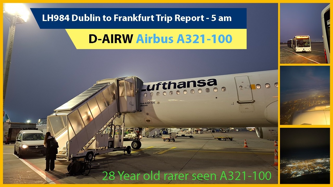 Airbus A321-100 from 1997 | LH983 - 4K Trip Report Dublin to Frankfurt | 5 AM Flight
