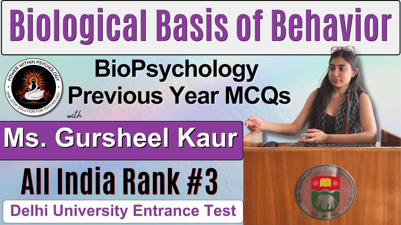 Biological Basis of Behavior - Solving BioPsychology Previous Year Questions - Useful for all Exams