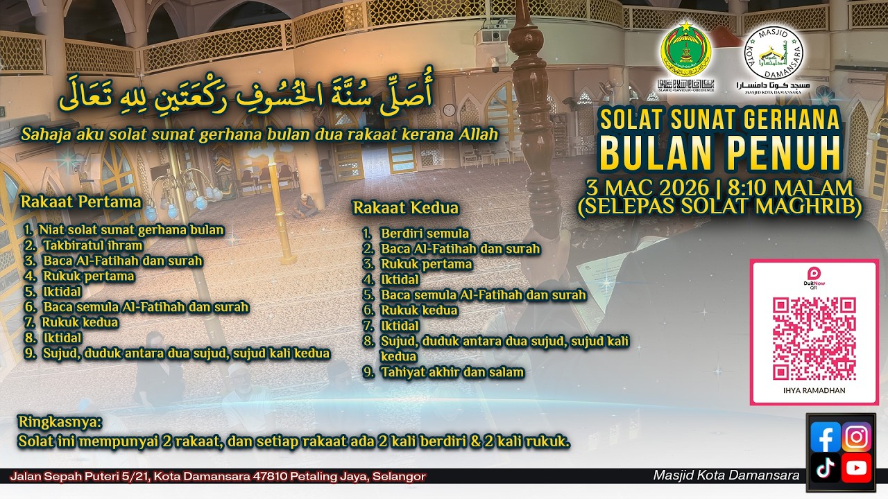 Siaran Langsung Tazkirah & Khutbah Gerhana Bulan Penuh  | Ustaz Zaidi | 3-3-2026