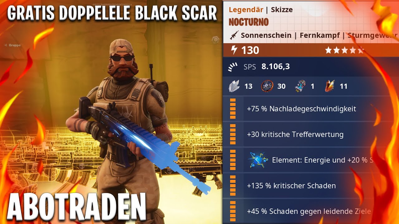 🔴 Wer abonniert, kriegt 144er BLACK SCAR! 🔥 ABOTRADEN 🔥 Fortnite Rette die Welt