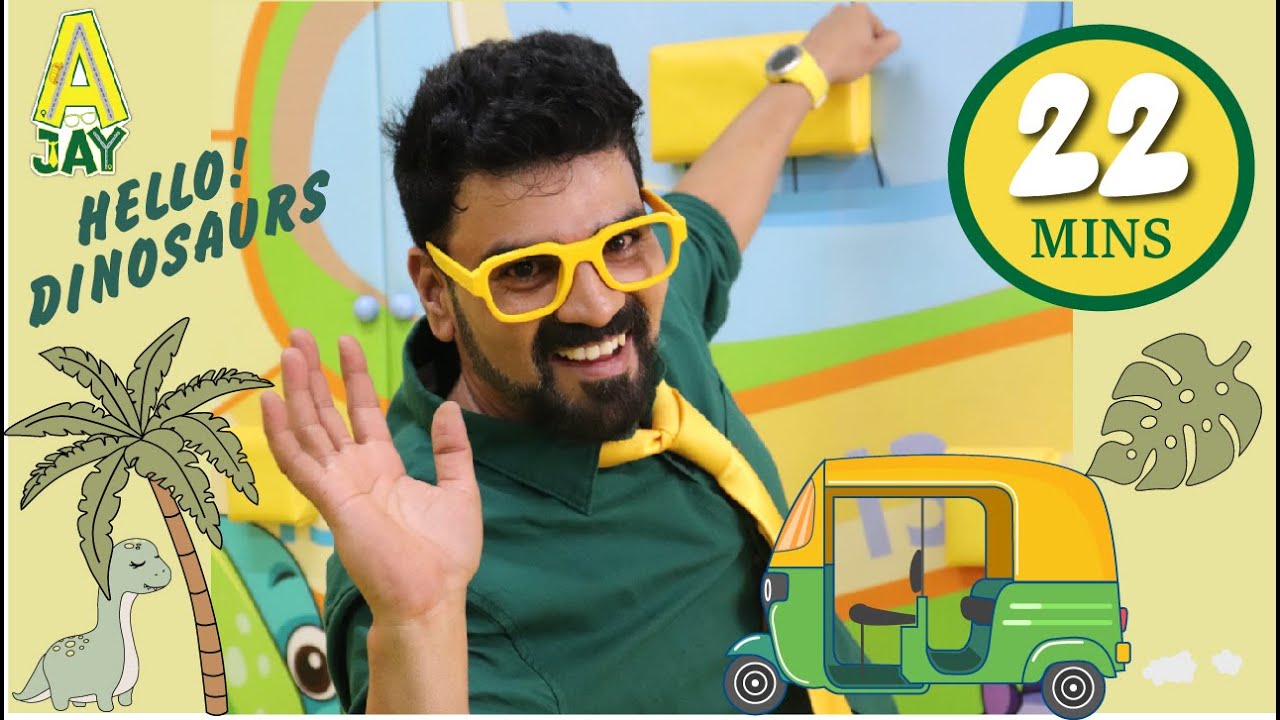 22 minutes of AJAY Educational videos for Kids | Learn about TUK - TUK and dinosaurs for kids |
