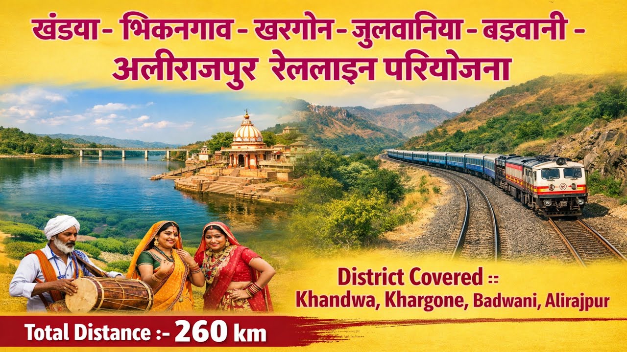 Khandwa - Bhikangaon- Khargone- Julwaniya- Badvani- Kukshi-Alirajpur Rail line #nimar #narmada #mp 