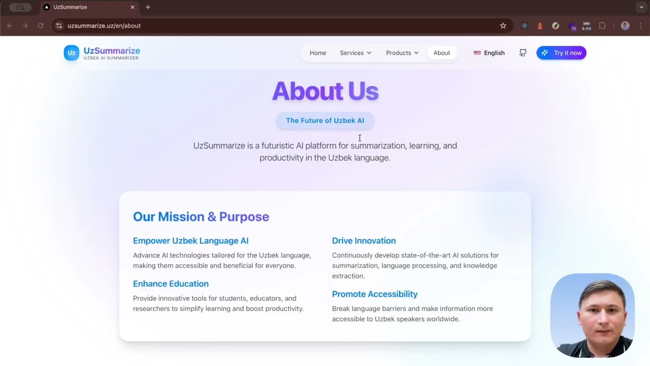 UzSummarize: Revolutionizing Uzbek Content with AI | President Tech Award Pitch