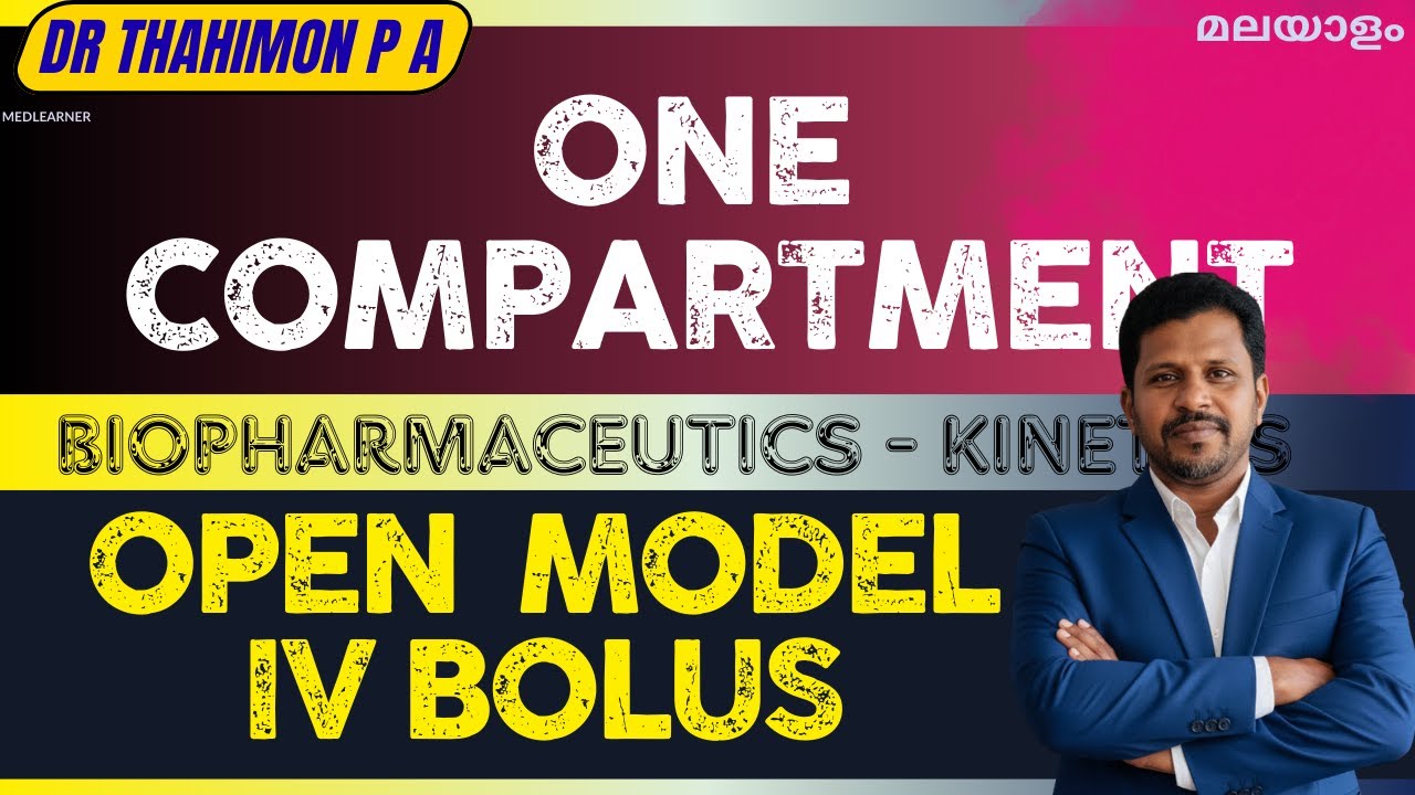One Compartment Open Model IV Bolus Malayalam Biopharmaceutics Pharmacokinetics Malayalam