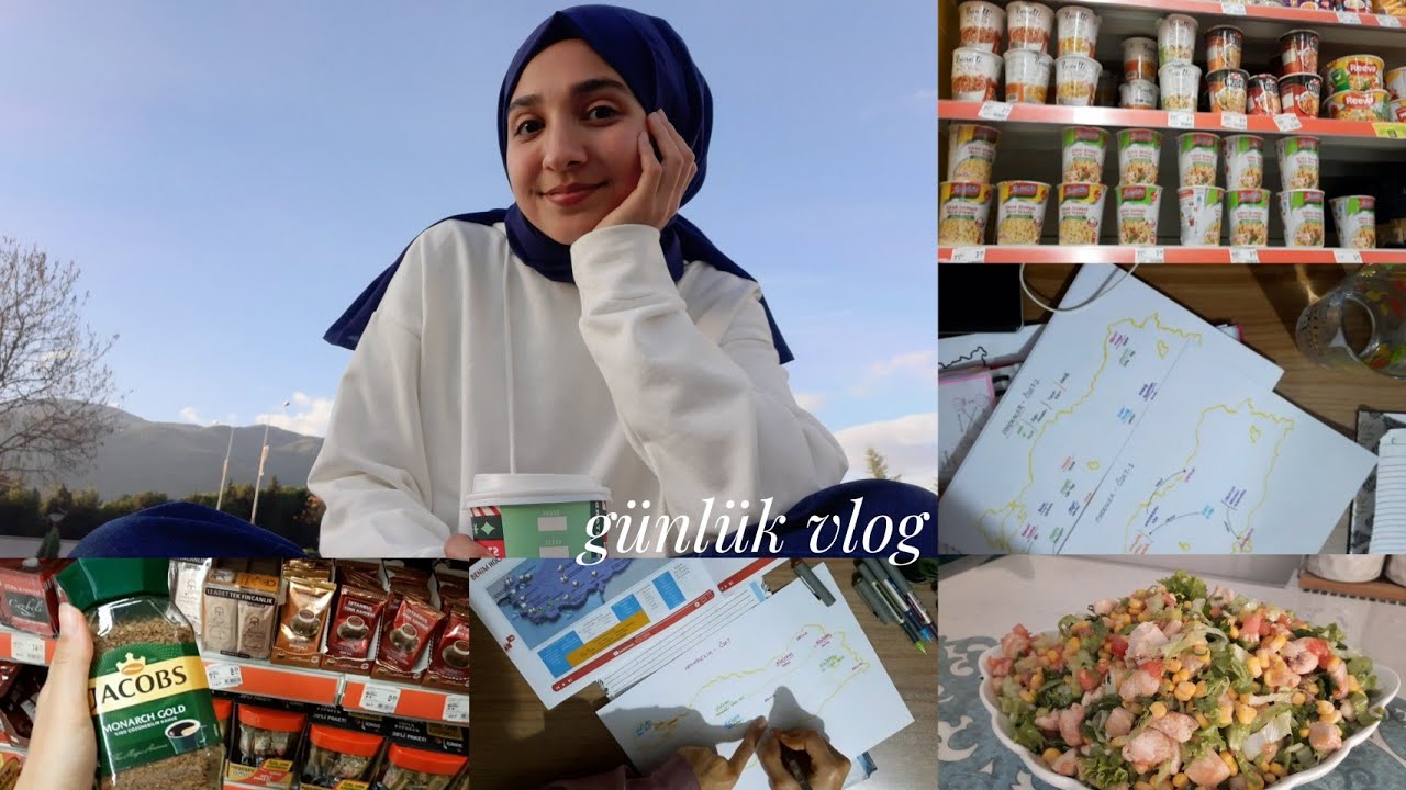 günlük vlog | alışveriş, salata, ders 🥗📚