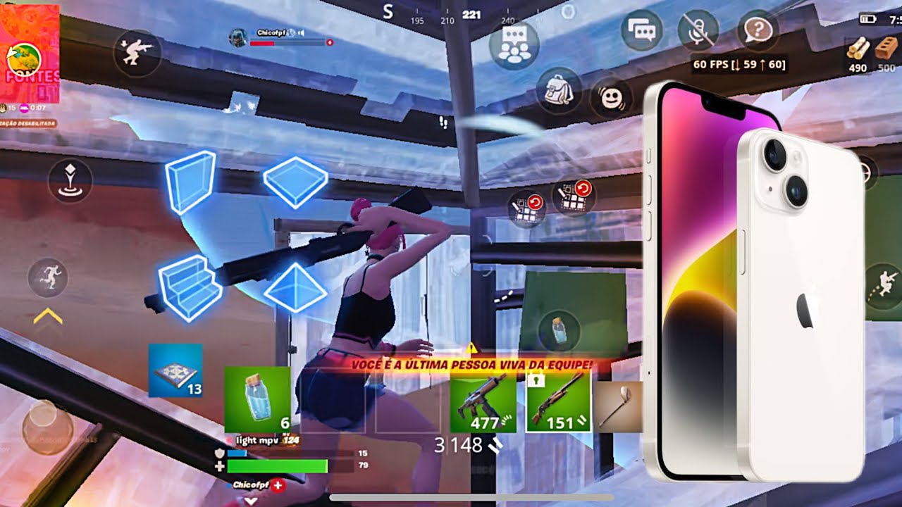 Fortnite Reload On Mobile | FORTNITE MOBILE 60fps | LIGHT  (iPhone 14)