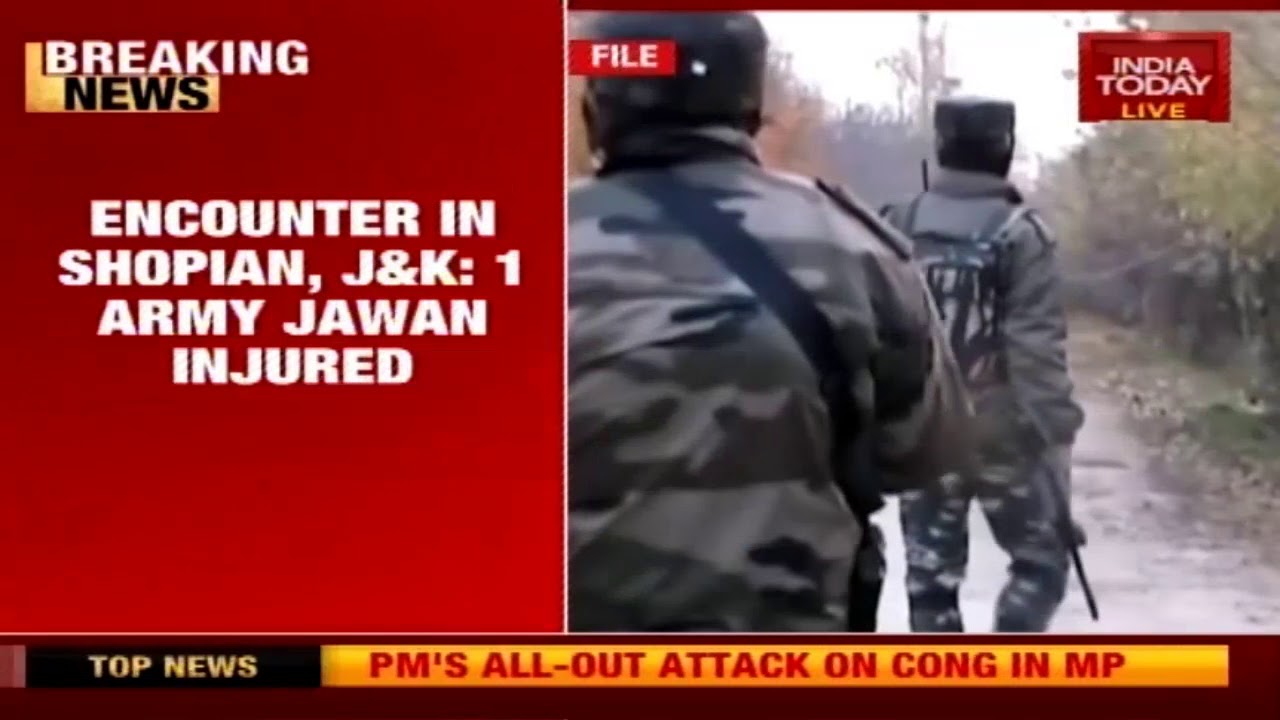 Encounter In Shopian : One Army Jawan Injured, 3-4 Terrorists Trapped