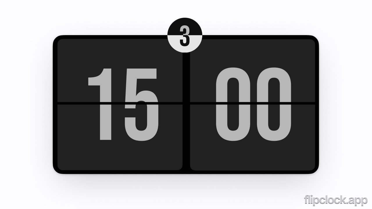 15 Minute Pomodoro Style Timer | Dark Mode Flip Clock for Study & Deep Work