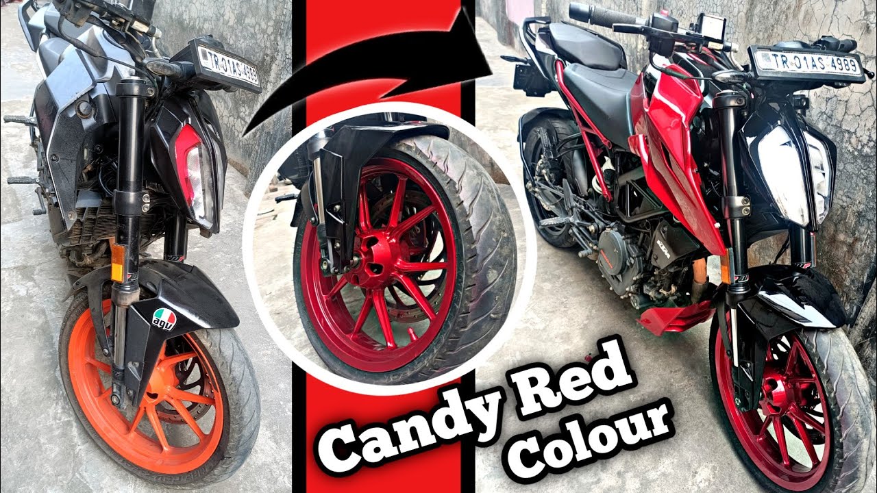 KTM Duke 250 Modified Into Super Duke In Candy Red Colour
