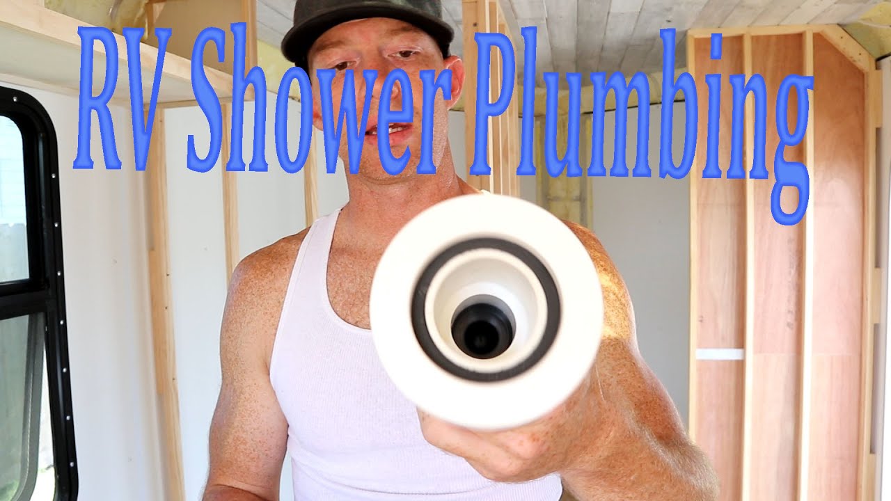 Cargo Trailer Camper - Toy Hauler RV - Van Conversion Camper Shower Drain Easy Plumbing DIY