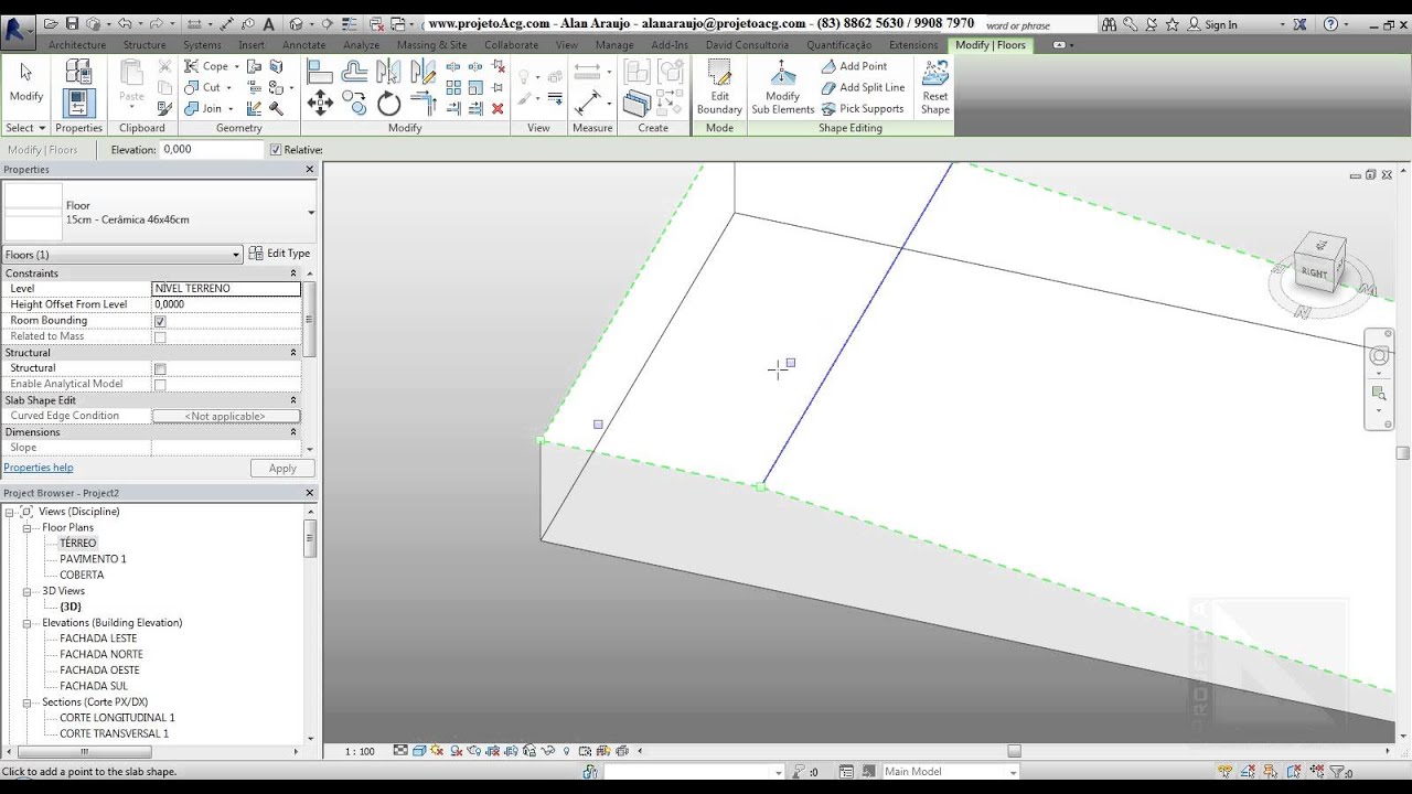 [REVIT] Como modificar as alturas do meu piso utilizando o Modify Sub Elements