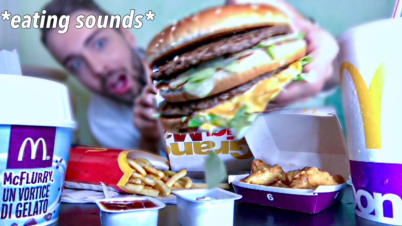 ASMR Mukbang MC Donald’s GRAN BIG MAC, Crunchy NUGGETS, FRIES and MC Flurry + SMARTIES