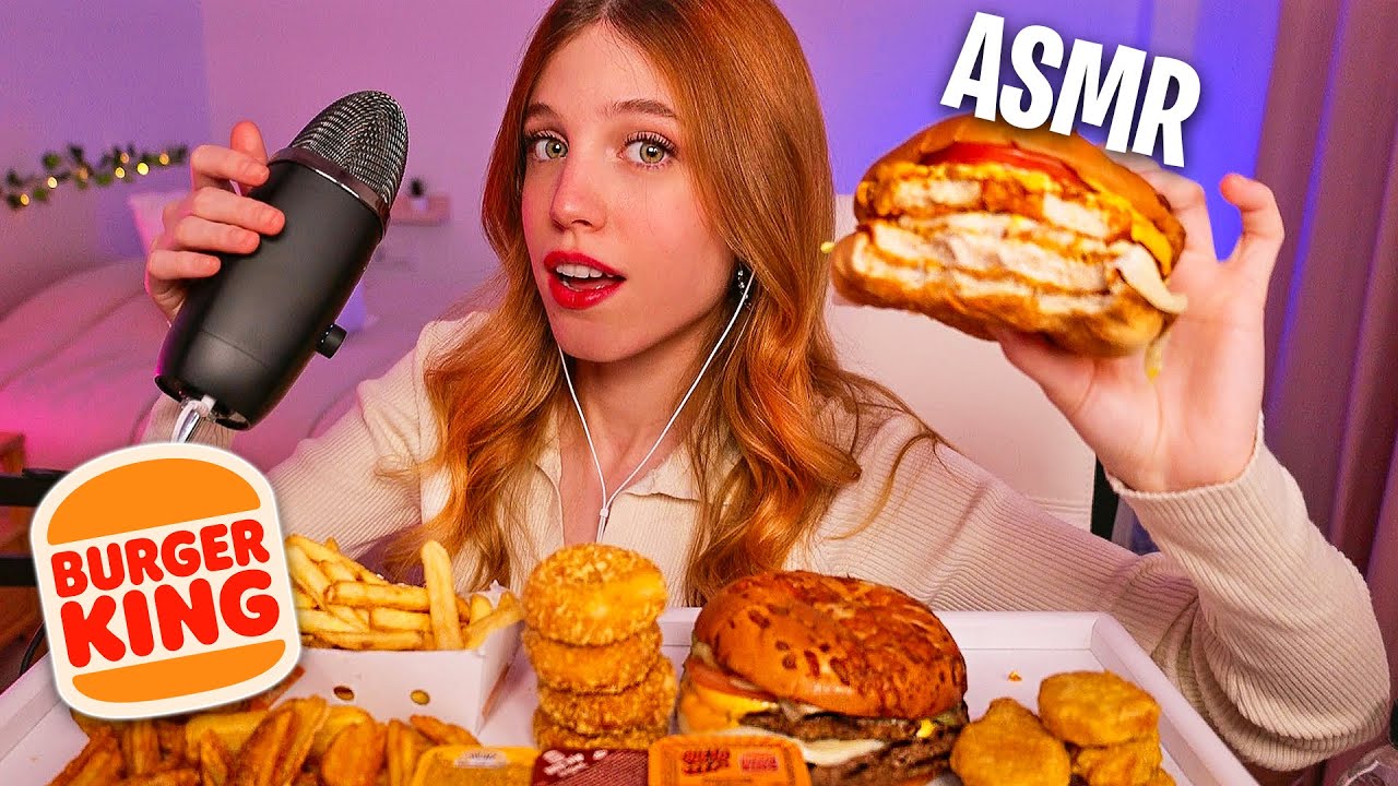 ASMR COMIENDO CONTIGO BURGER KING 🍔 CRUJIENTE Y RELAJANTE (Mouth sounds)