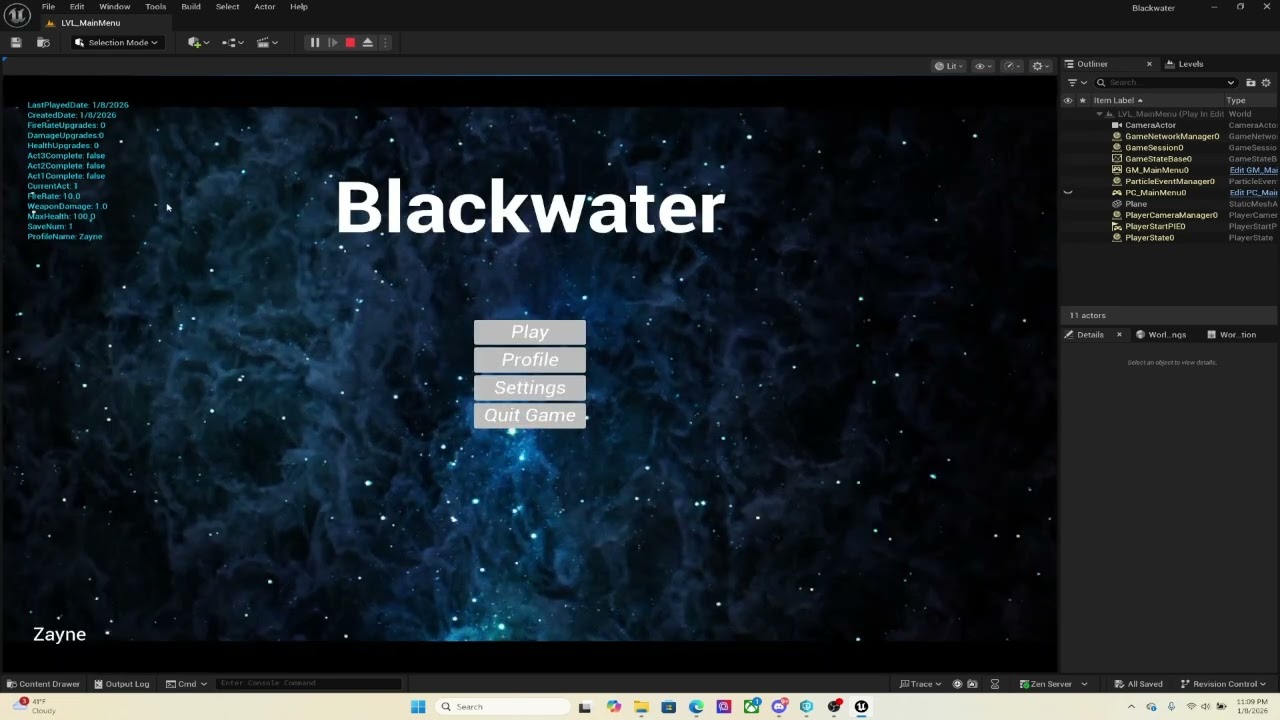 Blackwater Save Test