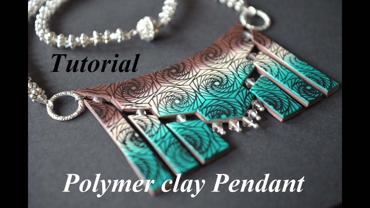 DIY Polymer clay pendant Fimo tutorial Anhänger кулон из полимерной глины