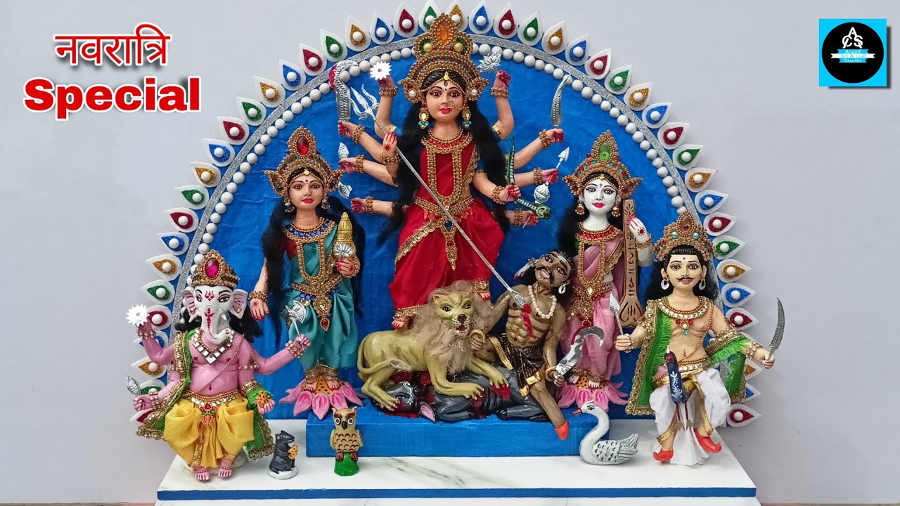 Small durga murti making process 2022/durga idol making at home/(Part-4)