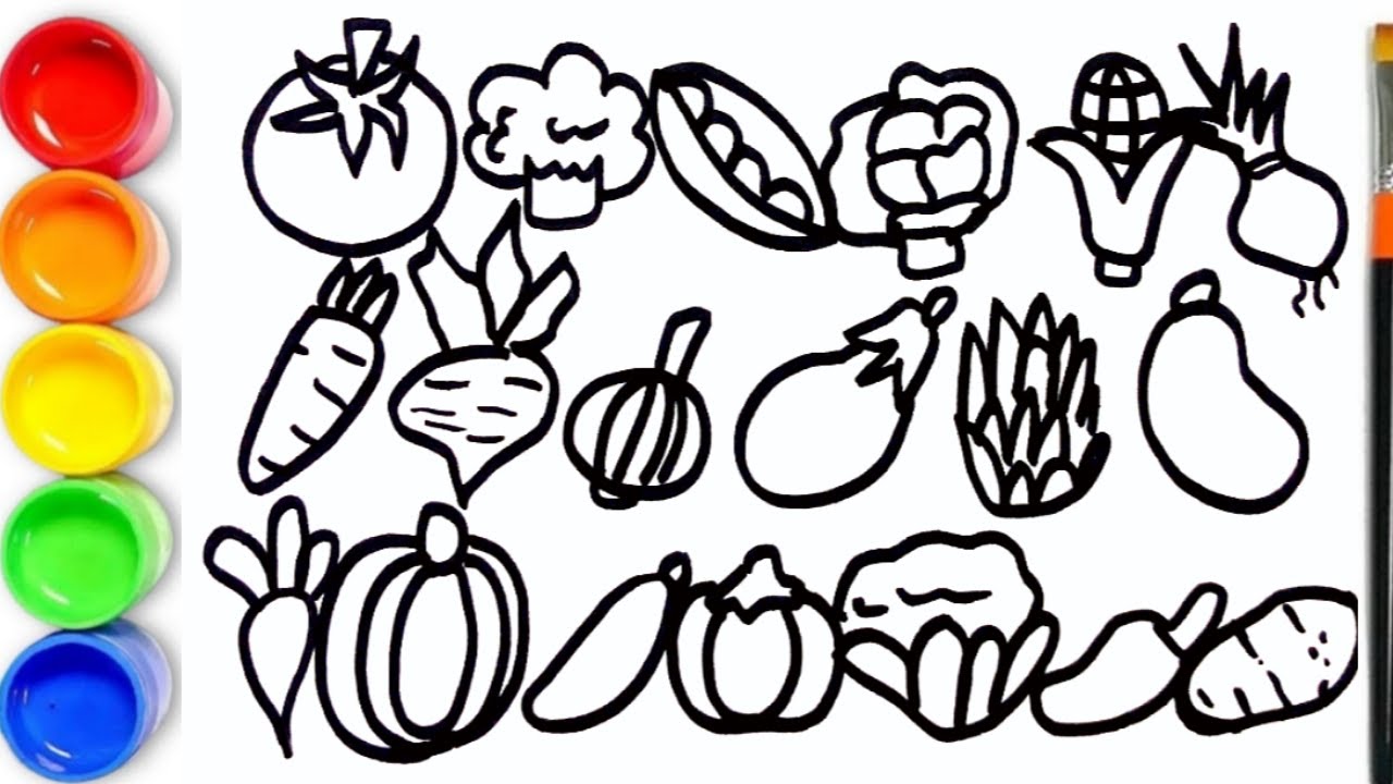 Draw Vegetables | Drawing and Coloring Vegetables