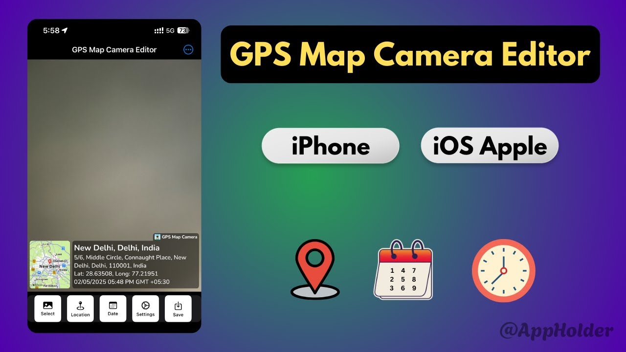 GPS Map Camera Editor iOS Apple | Geotag Photo iphone #appholder