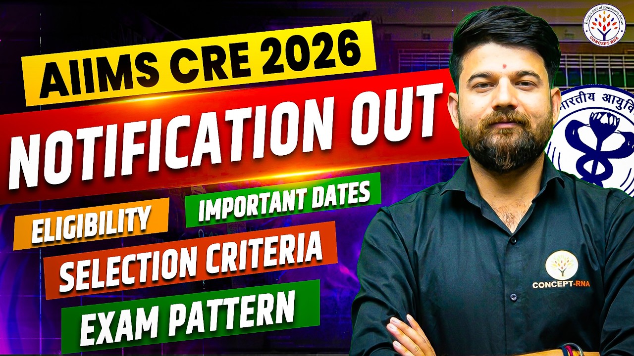 AIIMS CRE New Vacancy 2026 | AIIMS CRE Notification2026  | AIIMS CRE 5 Eligibility, Exam Pattern