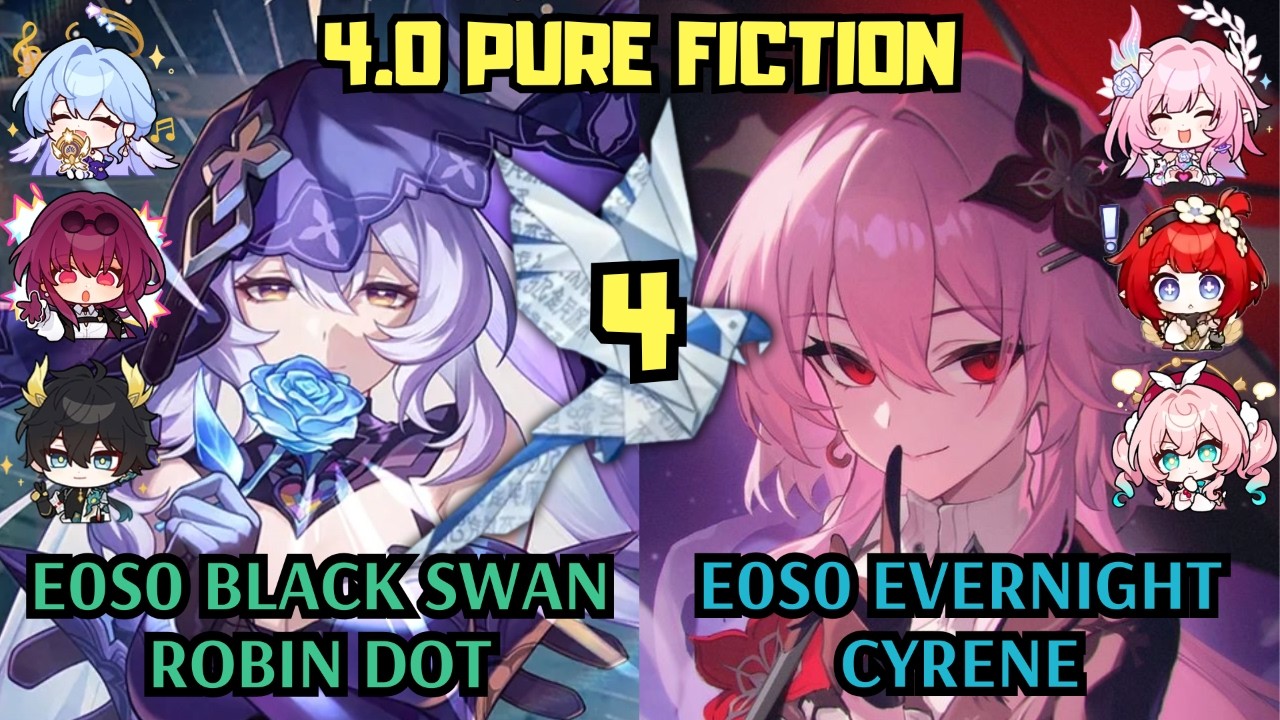 E0 Black Swan Robin DoT & E0 Evernight Cyrene | 4.0 Pure Fiction 4 | Honkai Star Rail