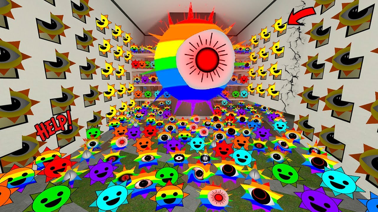 BIG RAINBOW SPRUNKI MR SUN PHASE 5 WANTS ME TO HELP THEM FROM FULL HOTEL OF ANGRY NEXTBOTS in Gmod