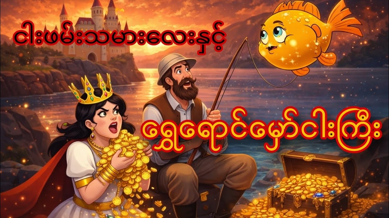 ငါးဖမ်းသမားလေးနှင့် ရွှေရောင်မှော်ငါးကြီး #cartoon #moralstory #story