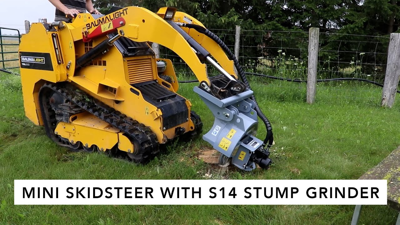 Mini Skidsteer with S14 Stump Grinder