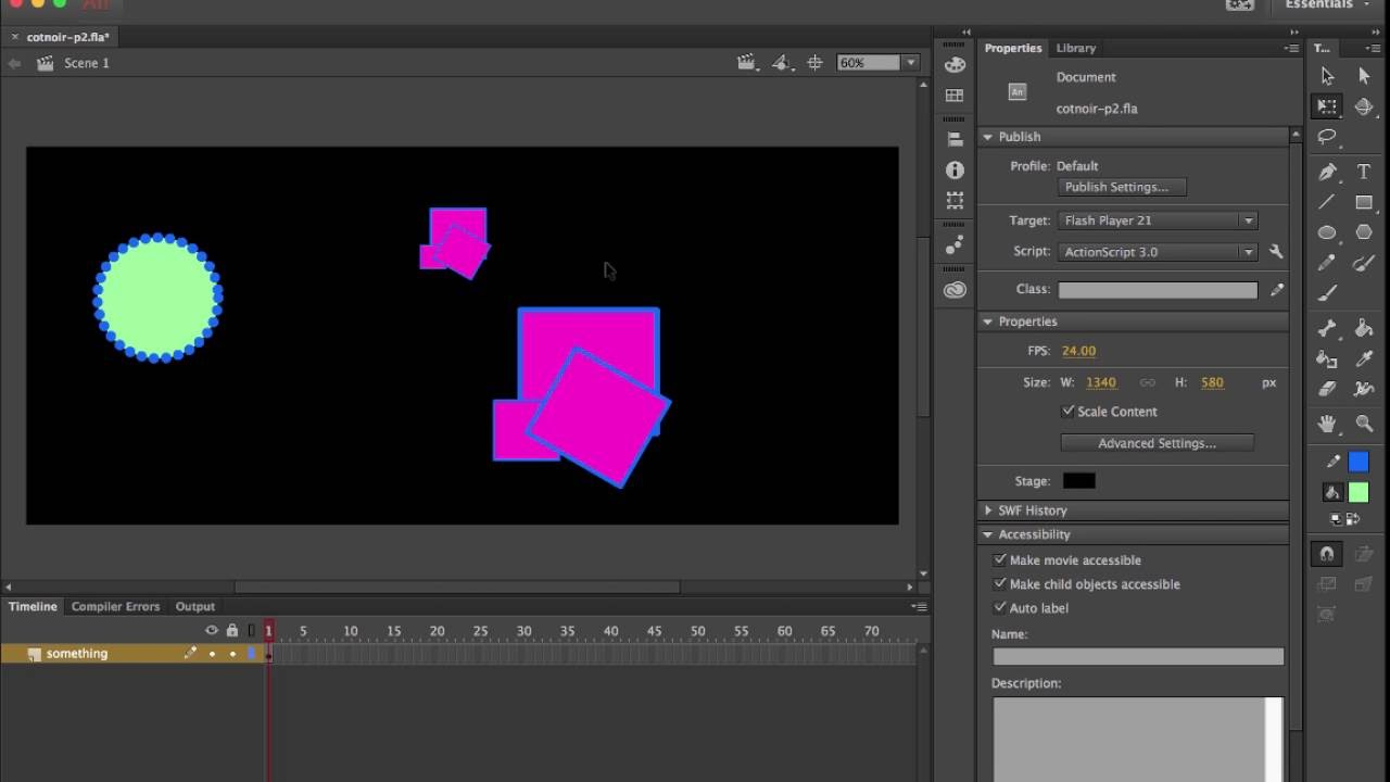 Animate CC - Part 5 Buttons, Instances, ActionScript, and Button States