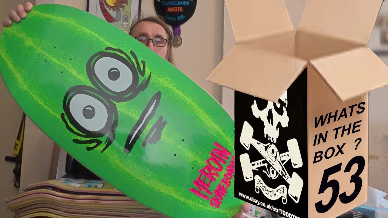 WHATS IN THE BOX 52? Toddtwist Skateboard Shop unboxing. Heroin Skateboard decks, with the 100th egg