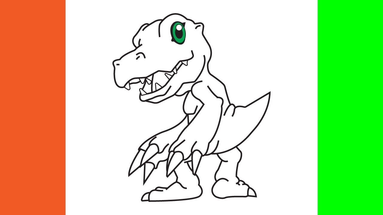 How To Draw Agumon From Digimon Adventure | D4Drawing