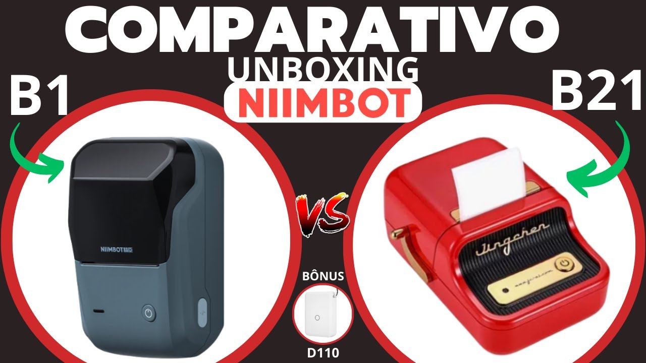 Comparativo NIIMBOT B1 VS NIIMBOT B21 │UNBOXING │ bônus Niimbot D110