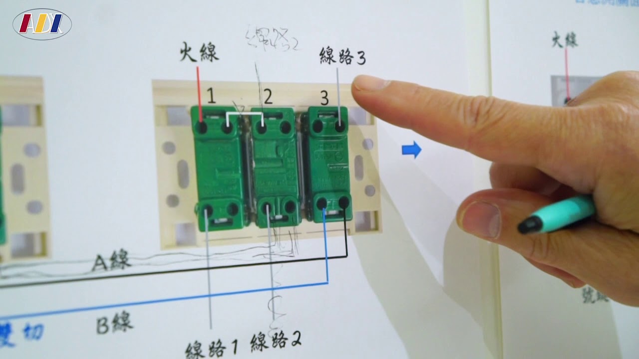 ADX智慧開關面板安裝教學之二- 基本双切線路的安裝