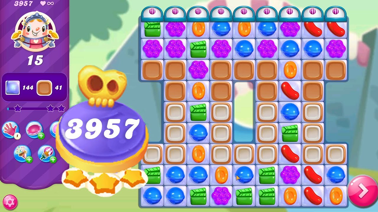 Candy Crush Saga Level 3957 || Hard Level || No Boosters || 3 Stars 🌟🌟🌟