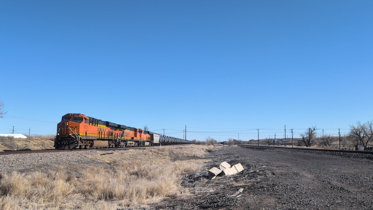 BNSF 8795 leads a loaded coal with all ACes and meets the BNSF 8373 North with the SLADEN!!!!