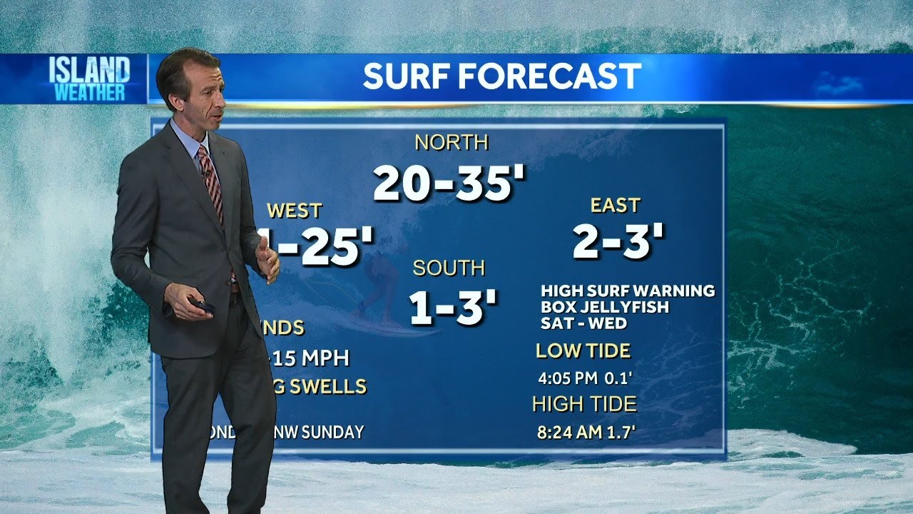 Weekend Island Weather - Big surf with variable winds