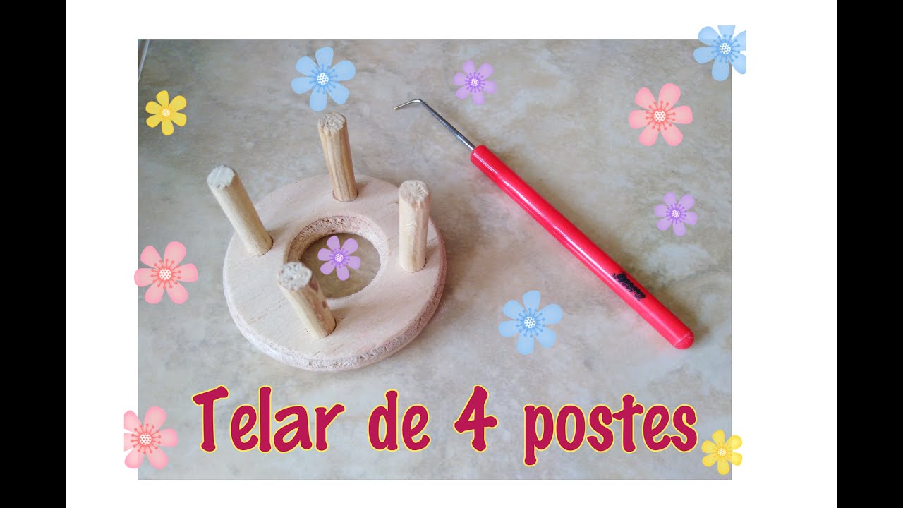 Cómo tejer el telar de 4 postes redondo