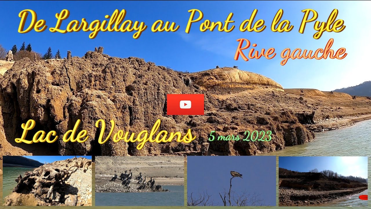 De Largillay au Pont de la Pyle, rive gauche. Lac de Vouglans en Kayak