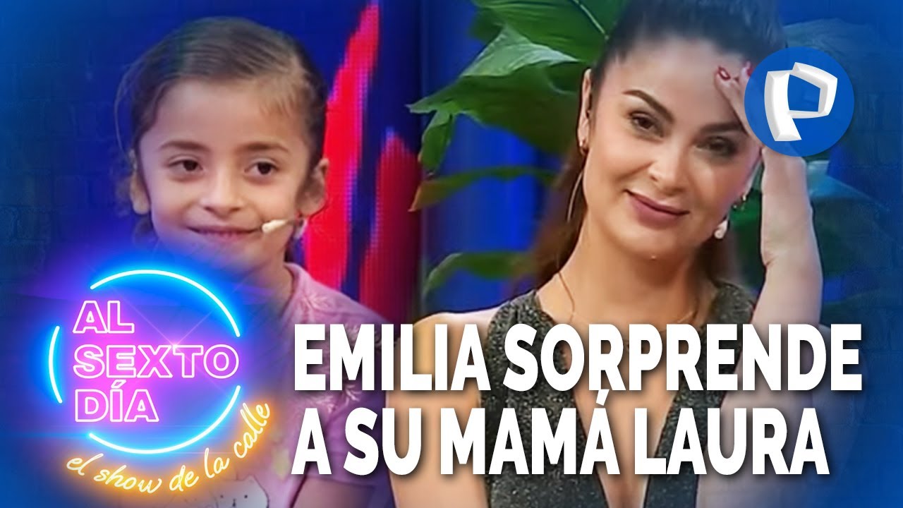 Emilia la hija de Laura Spoya sorprende a su mami en el set de Al Sexto Día