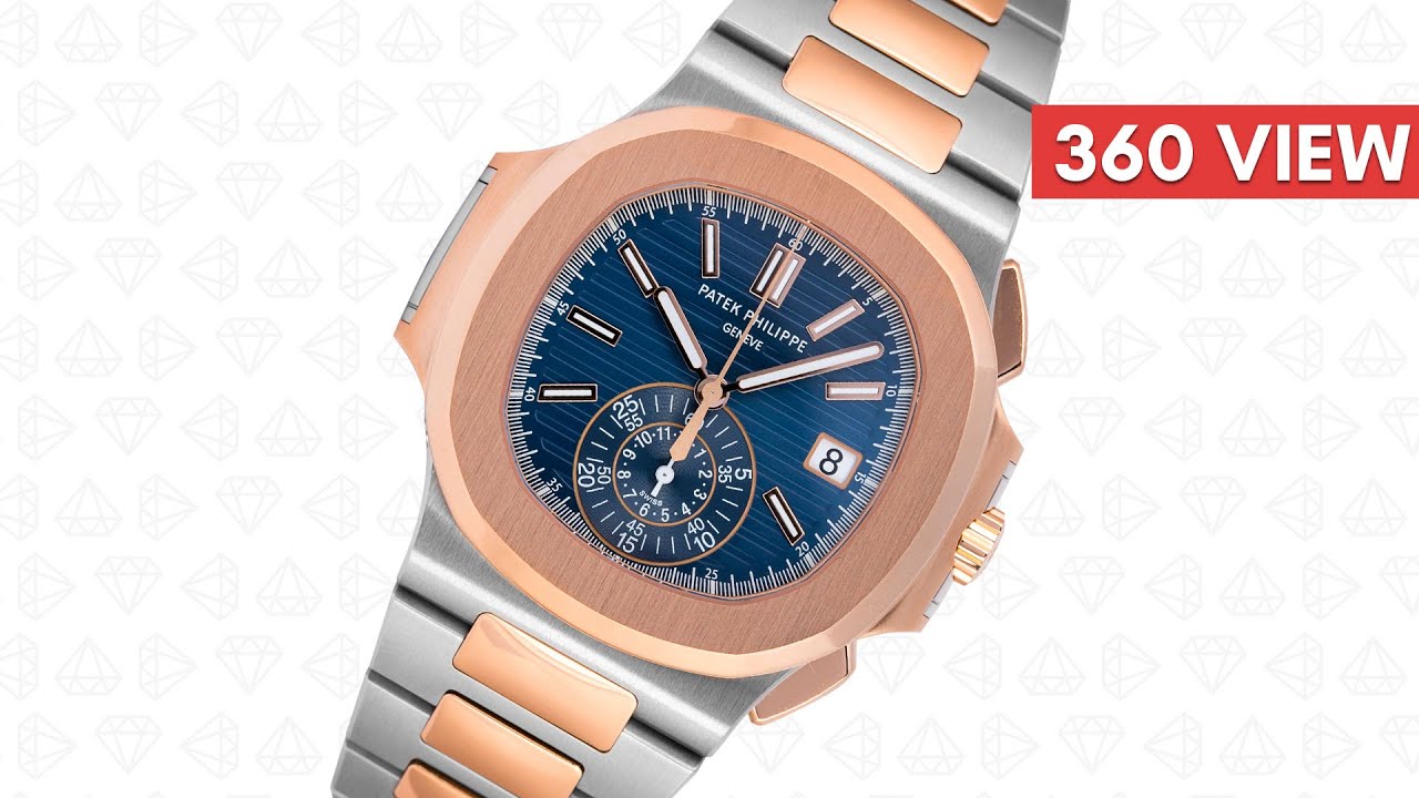 Pre-Owned Patek Philippe Nautilus 5980/1AR-001 Steel & Rose Gold Blue Dial - Time4Diamonds