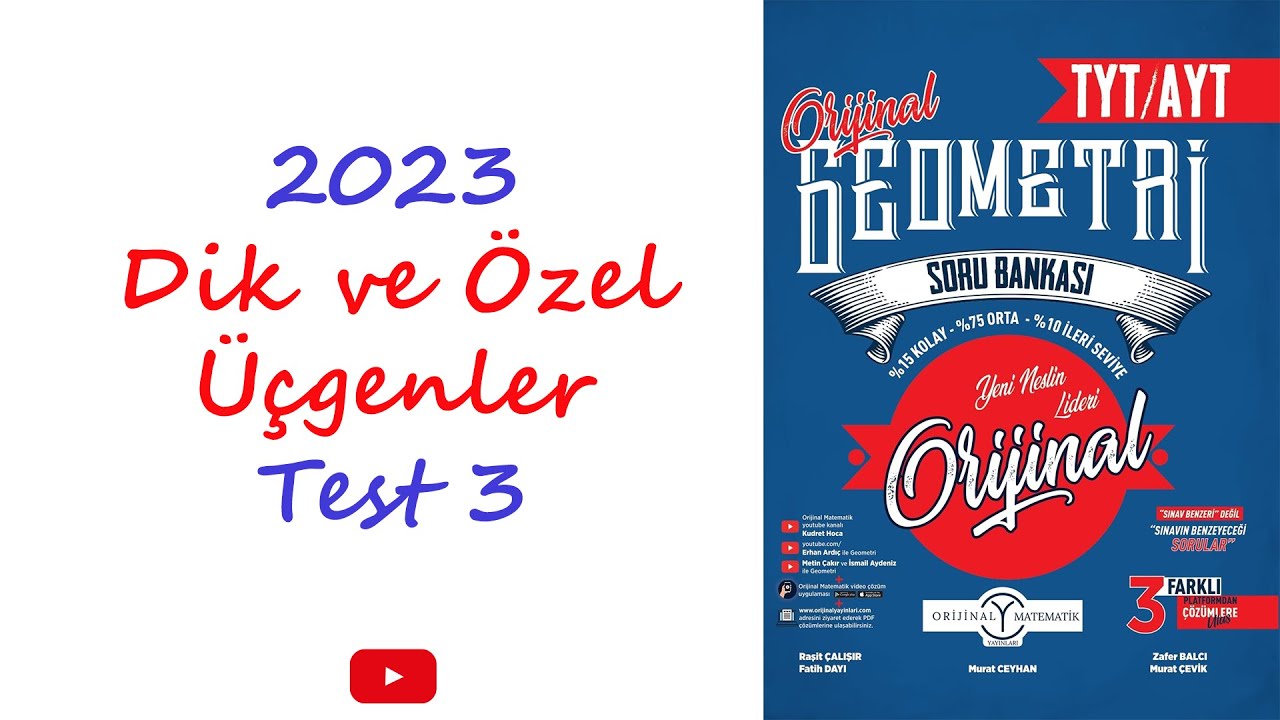orijinal geometri dik ve özel üçgenler test 3