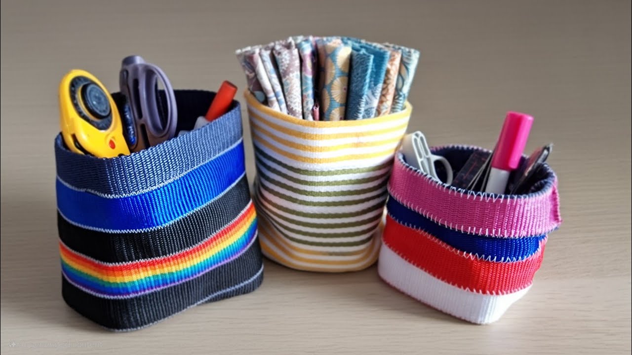 Scrap Busting Container Project for Bag Webbing Strap Leftovers