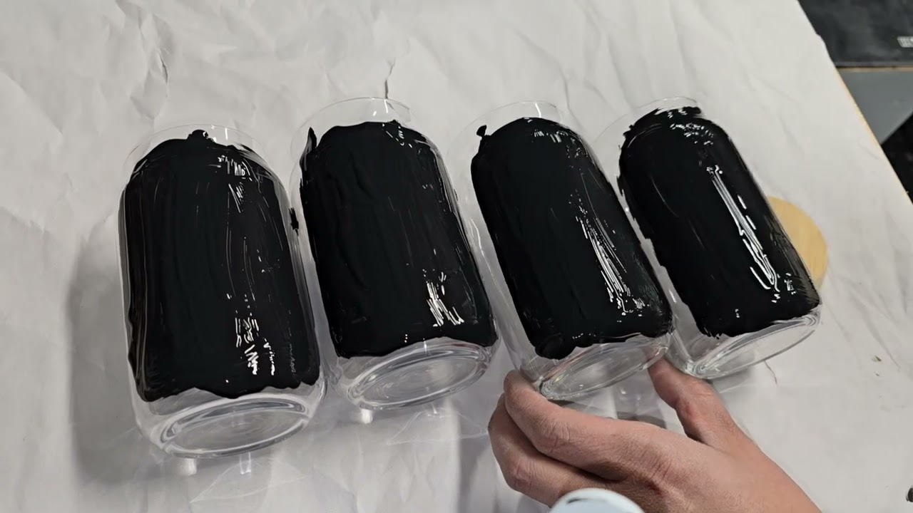 How to Engrave glass cup with Bamboo lids on Xtool S1 40watt (curved, p:20%, speed:30mm/s, line:100)