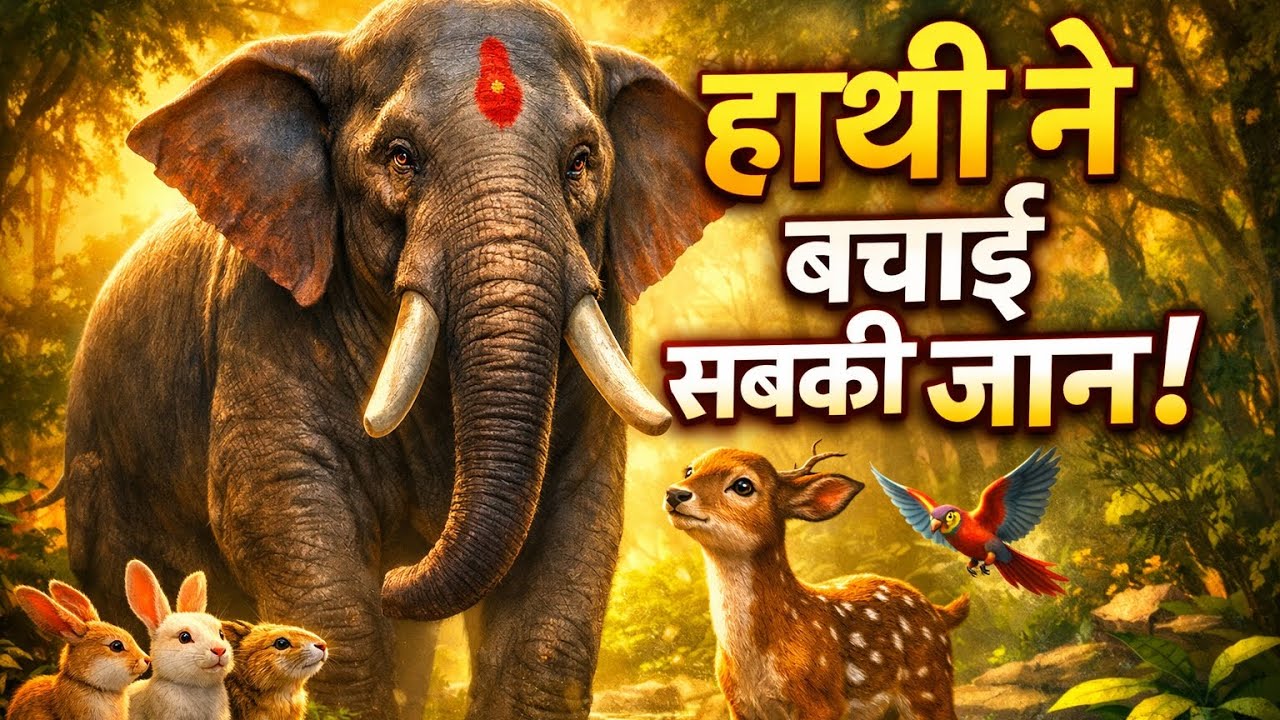 हाथी ने बचाई सबकी जान! | दयालु हाथी गजराज की भावुक जंगल कहानी | Moral Story